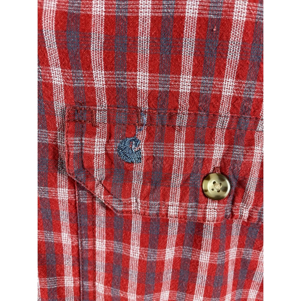 Vintage Carhartt 3XL Shirt Red Plaid Longsleeve - Picture 2 of 11